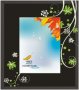 Фоторамка "Зеленые цветы и стразы", 10*15 см, стекло