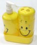 Набор для ванны 4 пр., желтый:мыльница, стакан, дозатор, стакан д/зубных щеток